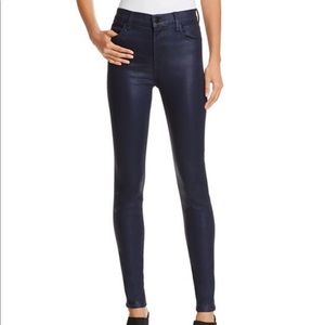 J Brand High-Rise Coated Skinny Jeans